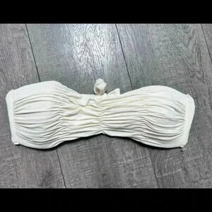 CARMEN MARC VALVO SWIMWEAR Ruched Tube Top Swim Top Size L